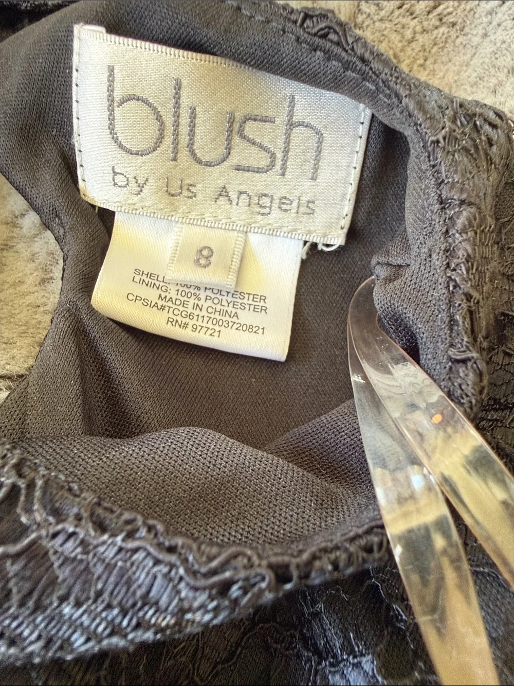 Blush By Angels Black Lace Top Metallic Gold Ombre Tulle Formal Dress like new